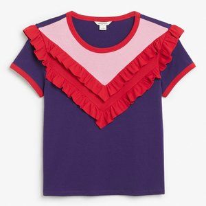 Monki Ruffle Ringer Tshirt